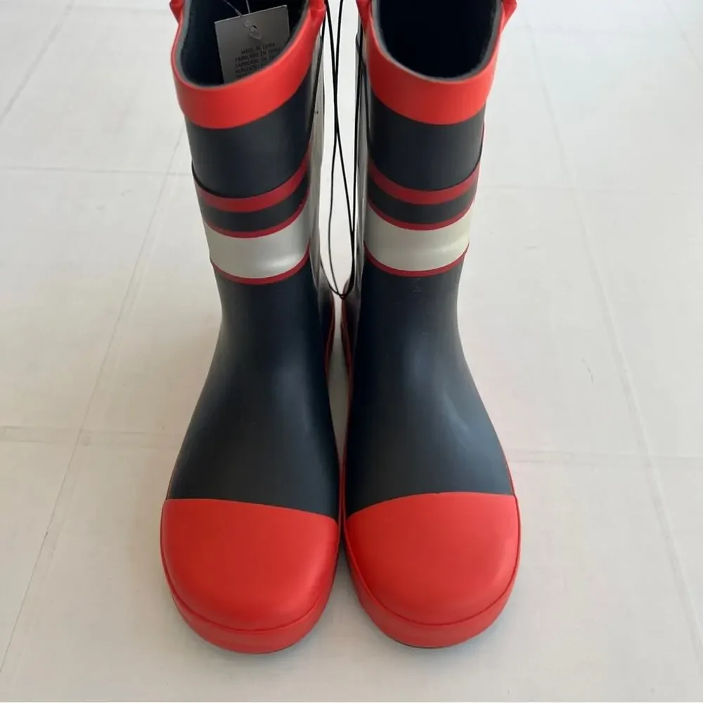 Kids Fire Chief Rain Boots - Red & Black
